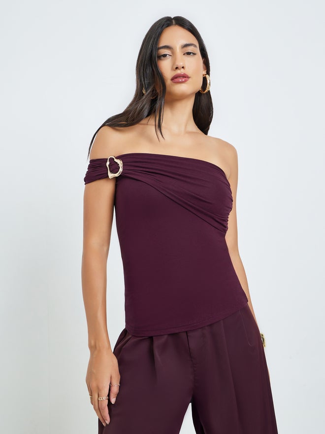 Styli Burgundy Sleeveless Knit Top - Image 1