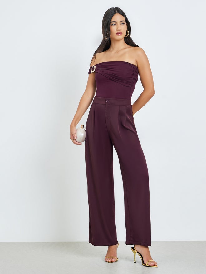 Styli Burgundy Sleeveless Knit Top - Image 2