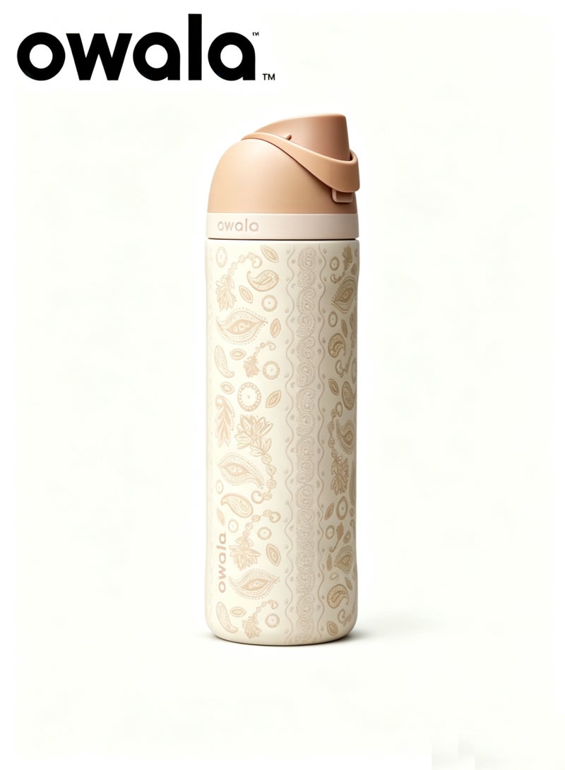 Owala FreeSip Sway Water Bottle with Straw, 32oz, Vintage Floral Print, Leak-Proof for Travel - Image 1