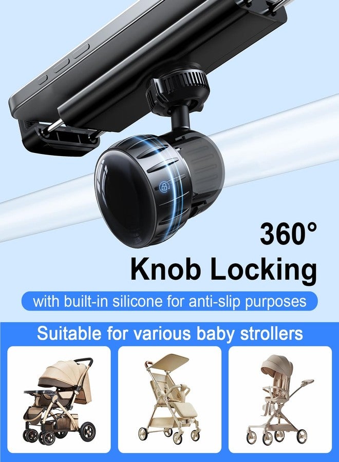 OATSBASF Stroller Phone Holder, Cell Phone Mount Pole Clamp for Baby Stroller, 360 Degree Rotation Phone Holder for Stroller Golf Cart Bike Shopping Carts, for iPhone 16 15 Pro Max 14 13, Smartphones - Image 3