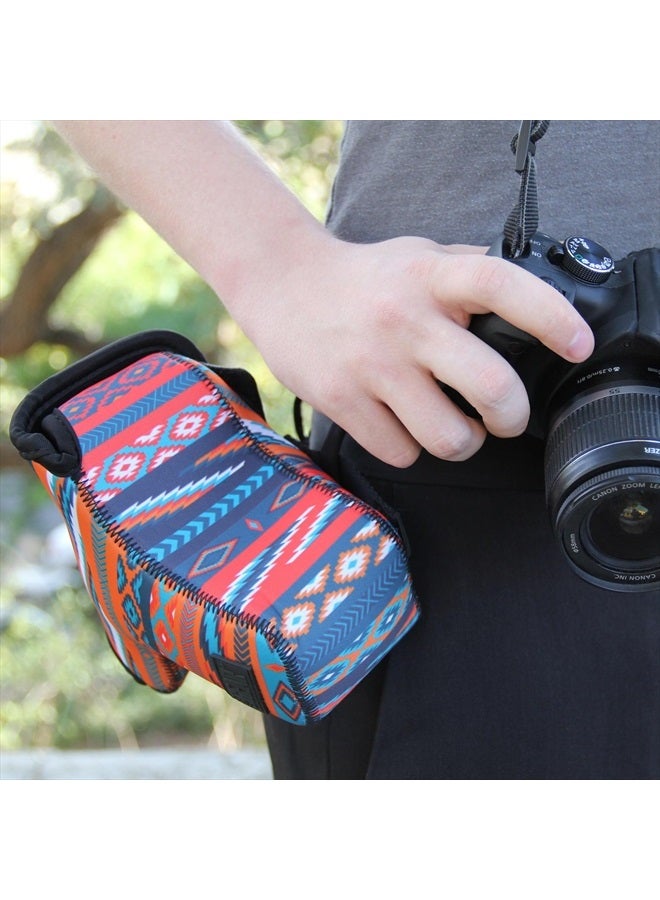 USA Gear غطاء كاميرا DSLR مع حماية نيونبرين، حلقة حزام وحفظ ملحقات - متوافق مع كانون EOS Rebel T7، 850D، 250D، SL3، R7، نيكون D3500، D5600، وأكثر (جنوب غرب) - Image 5