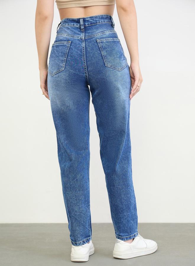 Styli Blue Mom Fit High Rise Jeans - Image 4