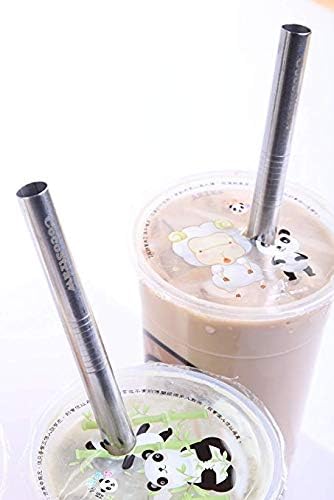 CocoStraw 4 POINT END BOBA Straw Stainless Steel Extra Wide 1/2" x 9.5" Long Tapioca Pearl Bubble Tea Thick FAT - CocoStraw Brand - Image 3