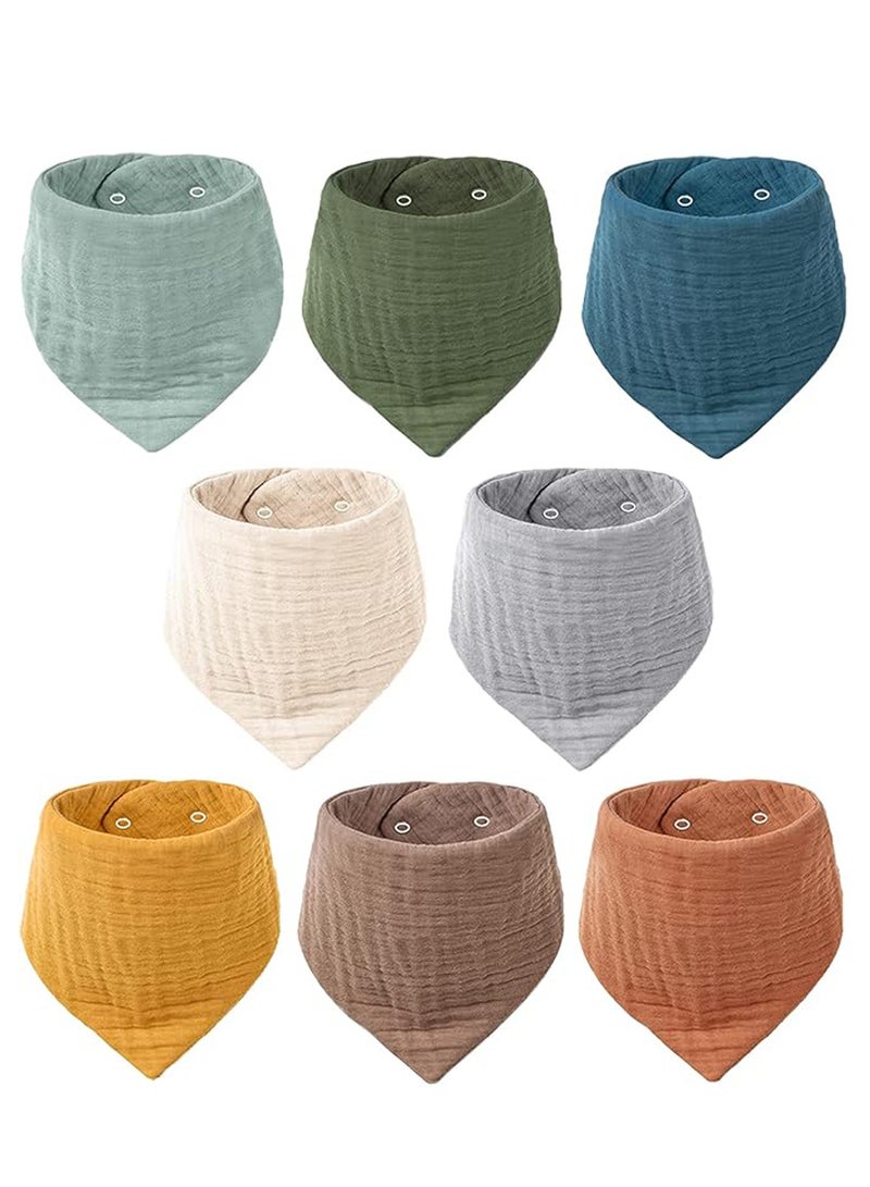 Relex Pack of 8 Baby Bibs, Baby Bandana Drool Bibs, Pure Cotton for Unisex Baby, 8 Solid Colors Set for Teething and Drooling - Image 1