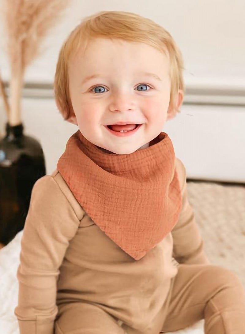 Relex Pack of 8 Baby Bibs, Baby Bandana Drool Bibs, Pure Cotton for Unisex Baby, 8 Solid Colors Set for Teething and Drooling - Image 3