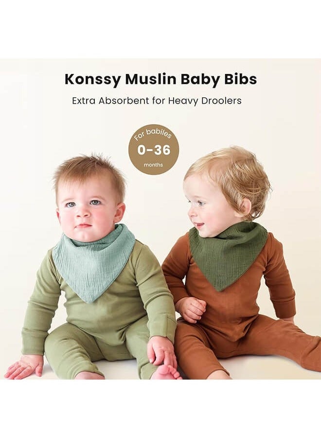 Relex Pack of 8 Baby Bibs, Baby Bandana Drool Bibs, Pure Cotton for Unisex Baby, 8 Solid Colors Set for Teething and Drooling - Image 4