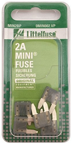 Littelfuse 0MIN002.VP MINI 32 Volt 2 Amp Carded Blade Fuse, (Pack of 5) - Image 2