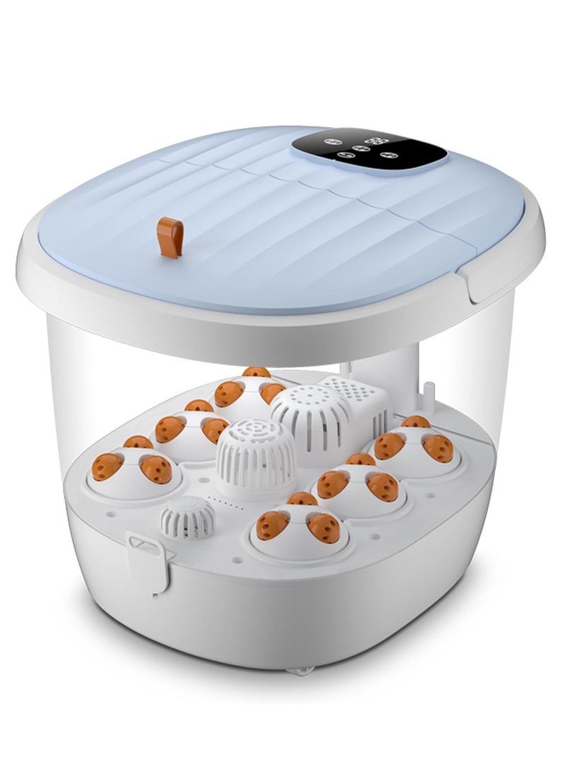 R.VIHAN Foldable Electric Shiatsu Foot Spa Massager with LED Display Intelligent Temperature Control Timer Herbal Soak Motorized Rollers and Vibration Foot Bath Basin Portable Soaking Basin Bucket Foot Wash Basin for Pain Relief Blood Circulation and Foot Care Home and Spa Usage - Image 1