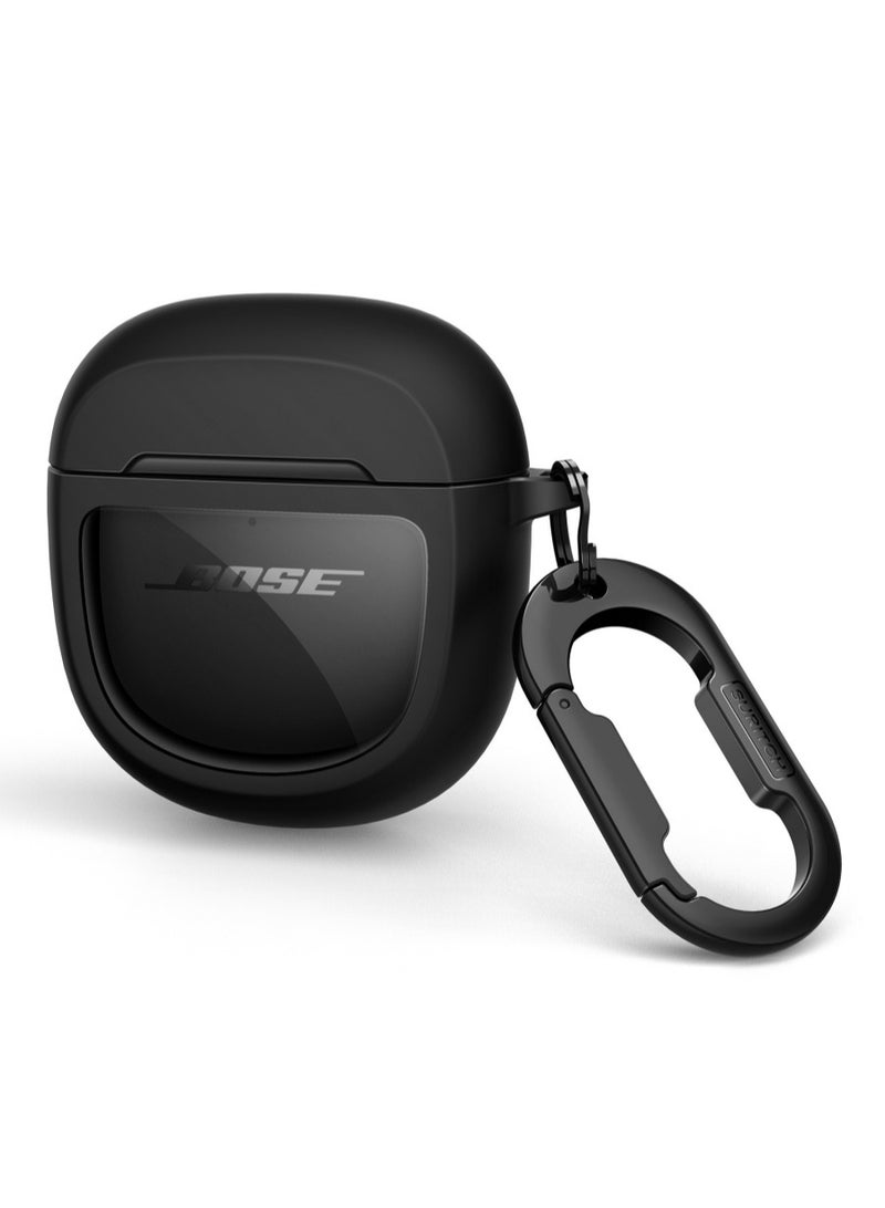 for Bose QuietComfort Ultra 2023 Case & Bose QuietComfort Earbuds II 2022 Case, with Carabiner, Black  - Image 1