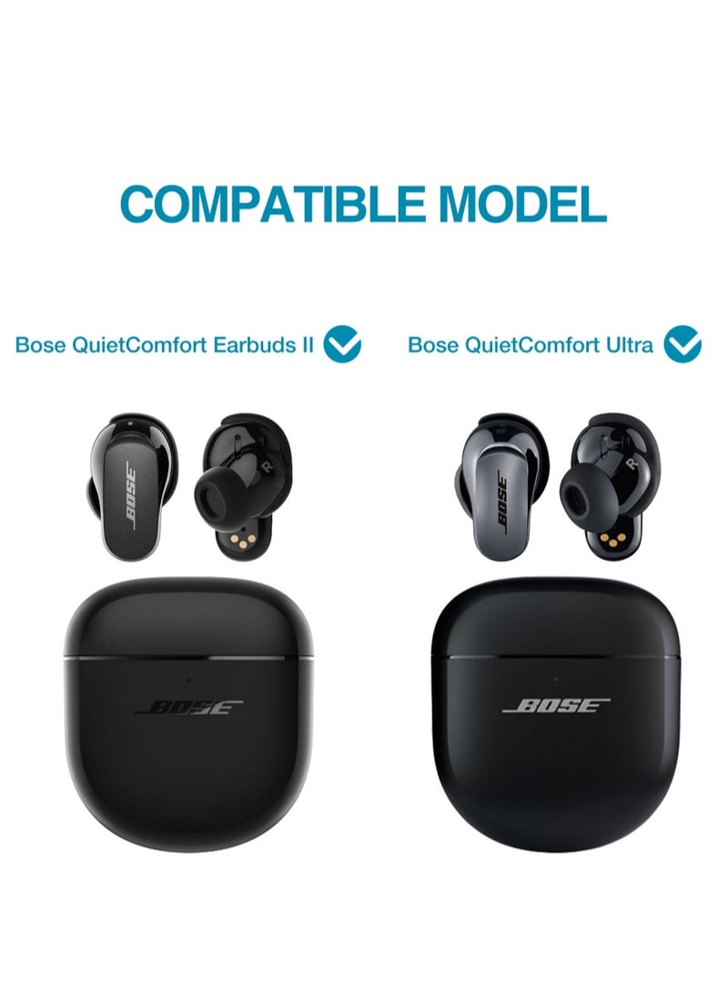 for Bose QuietComfort Ultra 2023 Case & Bose QuietComfort Earbuds II 2022 Case, with Carabiner, Black  - Image 2