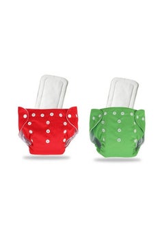Chinmay Kids Combo Of Reusable Baby Washable Cloth Diaper Nappies With Multi Layered Micro Fibre Baby Insert Pads (Red & Green) (Set Of 2) (Assorted Colours)  - Image 2