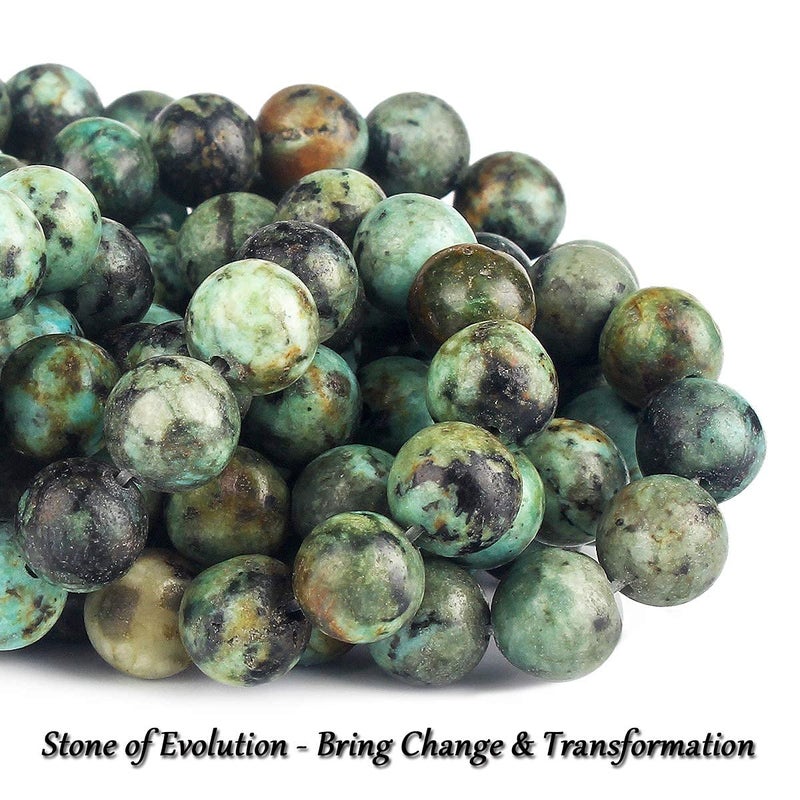 BONNY BOXX 70PCS Natural 8MM Healing Gemstone, African Turquoise Energy Stone Round Loose Beads, Semi-Precious Crystal Beads with Free Elastic String for Jewelry Making DIY - Image 4