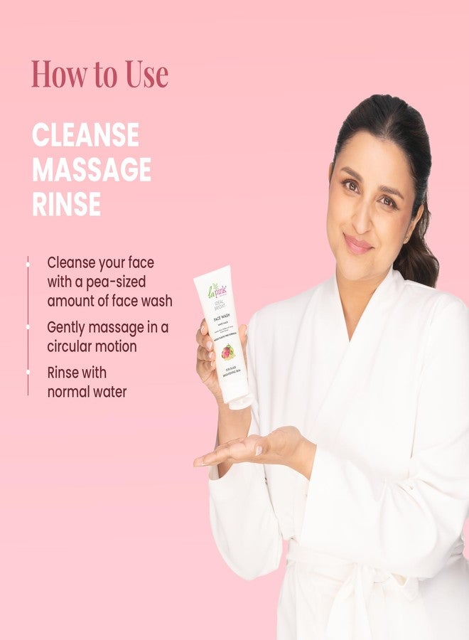 La Pink Ideal Bright Face Wash | Boosts Radiance & Improves Texture | Reduces Pigmentation & Dark Spots | Hydrating, & Soap-Free | With Kakadu Plum, Mulberry & Cactus Flower | 100% Microplastic-Free | All Skin Types | 100ml - Image 3