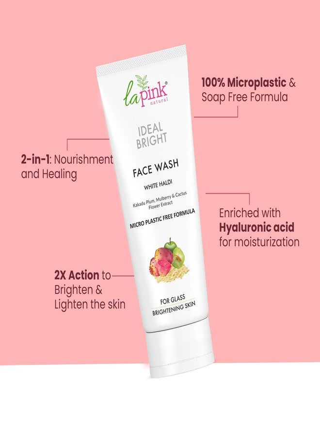 La Pink Ideal Bright Face Wash | Boosts Radiance & Improves Texture | Reduces Pigmentation & Dark Spots | Hydrating, & Soap-Free | With Kakadu Plum, Mulberry & Cactus Flower | 100% Microplastic-Free | All Skin Types | 100ml - Image 4