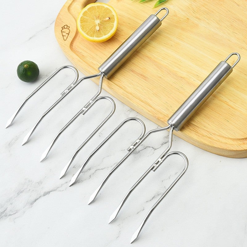 stainless steel roast chicken fork roast lamb leg stick turkey fork stainless steel bold roast chicken fork barbecue fork - Image 2