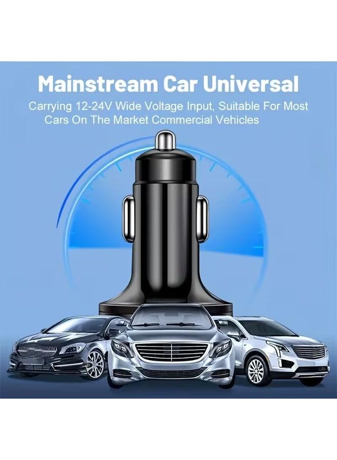aeen 6 Slot Super Fast Car Charger Set – USB & Type-C Car Charger Adapters with Smart Voltage Digital Display, Fast Charging Power Adapter for Phones - Image 3