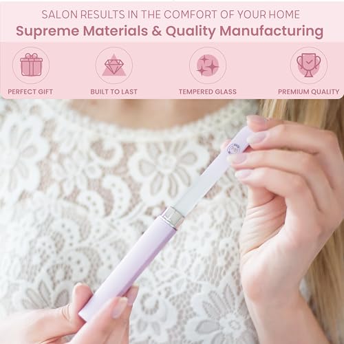 Malva Belle Best Crystal Glass Nail File & Travel Case - Heavy Duty Professional Nail Shaper - Lilac 2mm - Image 4