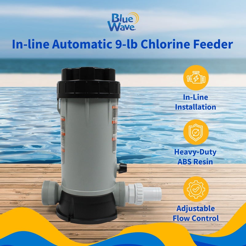 Blue Wave NA3424 In-line Automatic Chlorine Feeder for Above Ground Pools, 9-Pound,Gray,Black - Image 2