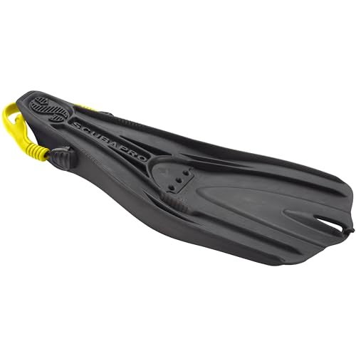 SCUBAPRO GO Travel Scuba Diving Fin for Snorkeling Diving and Swimming Black Fin with Yellow Bungee Open Heel Strap ML - Image 3