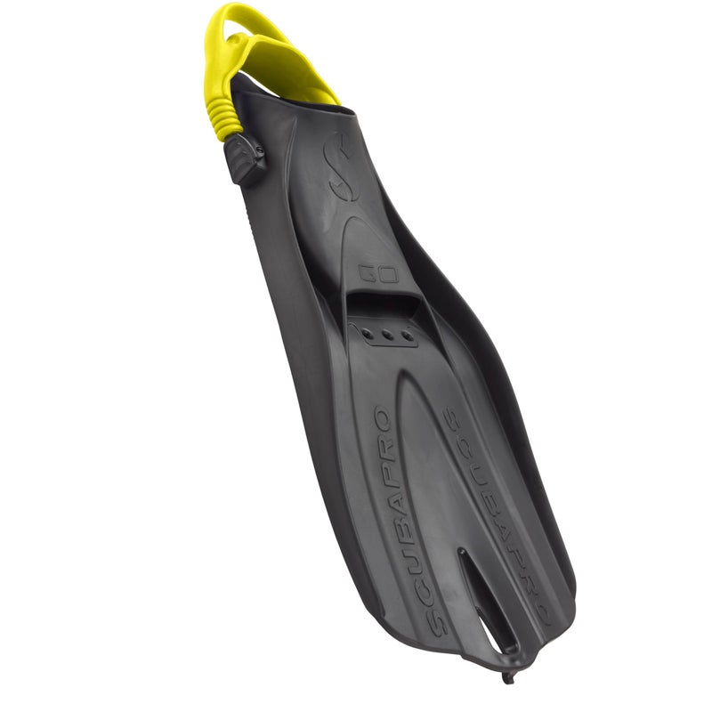 SCUBAPRO GO Travel Scuba Diving Fin for Snorkeling Diving and Swimming Black Fin with Yellow Bungee Open Heel Strap ML - Image 2