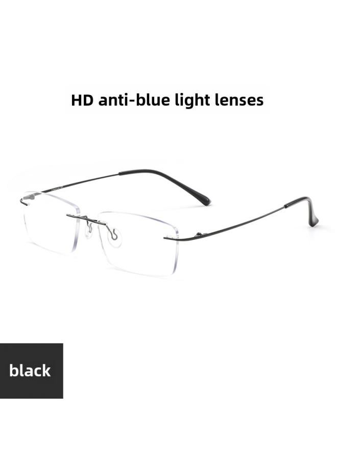 نيبمينينت Business Titanium Frame High-end Frameless Reading Glasses 8 6 Anti-blue Light Hd Aging Ultra-light Danyang 
