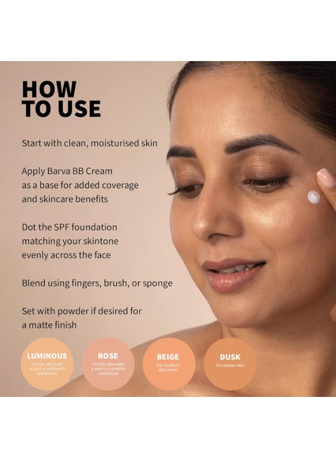 Barva Perfect Glow Creme Long Lasting (10 ml) Lightweight BB Cream & Foundation Beige- Combo Pack - Image 2