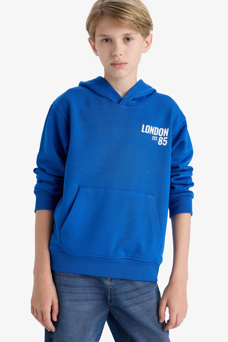 ديفاكتو سويت شيرت اولادي بيزك قصة عادية ببطانة ناعمة - Image 4