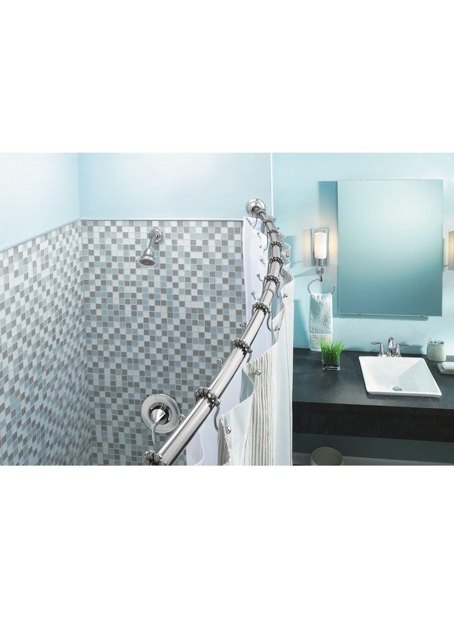 MOEN Moen Chrome 54-Inch to 72-Inch Adjustable Length Fixed Mount Single Curved Shower Curtain Rod for Bathroom, CSR2160CH  - Image 3