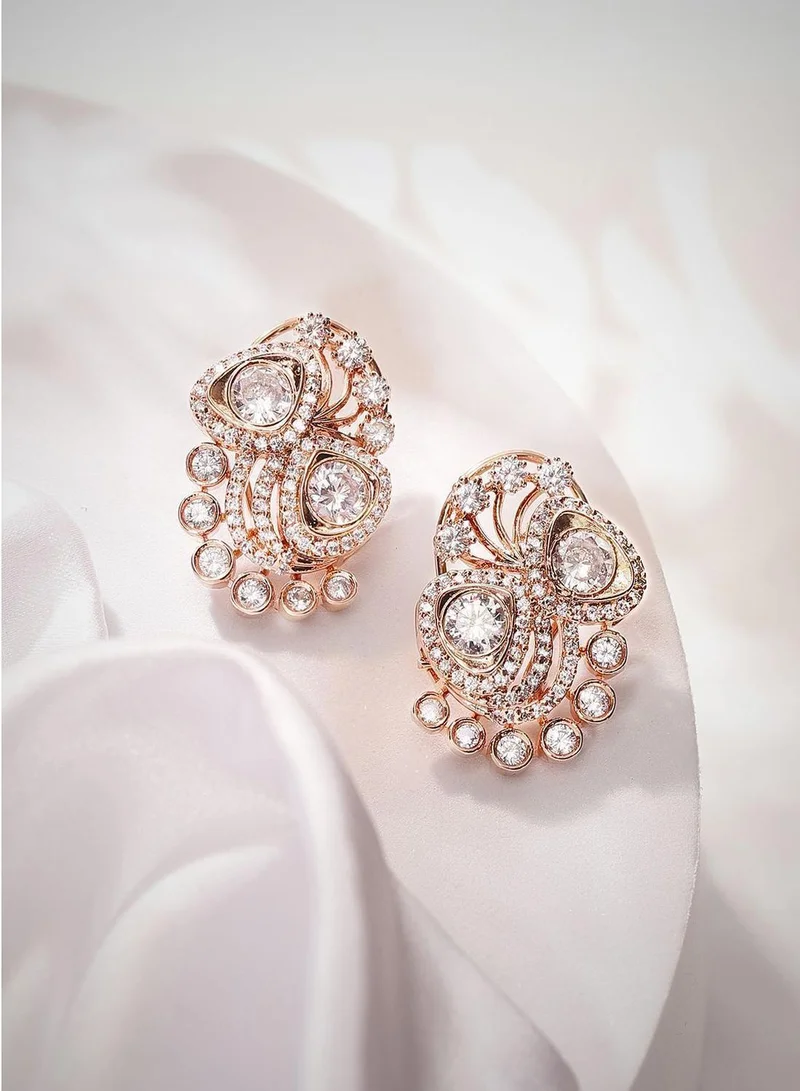 Priyaasi Rose Stone Studded Contemporary Studs
