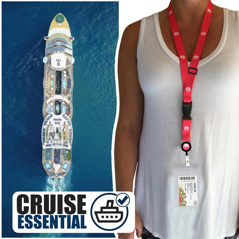 Cruise On Cruise Lanyard for Ship Cards â€“ 2-Pack Retractable Badge & Waterproof Key Card Holder for Ship Cards â€“ Cruise Essentials 2026-2027, Perfect for Travel & Vacation (Blue & Pink) - Image 2