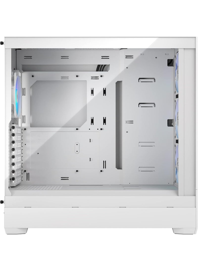 Fractal Design Pop XL Air RGB White Tempered Glass Clear Full Tower Case, 4x 120mm RGB Fans, Front Mesh Airflow, 360mm Radiator Support, 455mm GPU Clearance, 185mm CPU Cooler Height, 205mm PSU, 2x USB 3.0, 2x 5.25" Bays, Cable Management, High Airflow | FD-C-POR1X-01 - Image 3