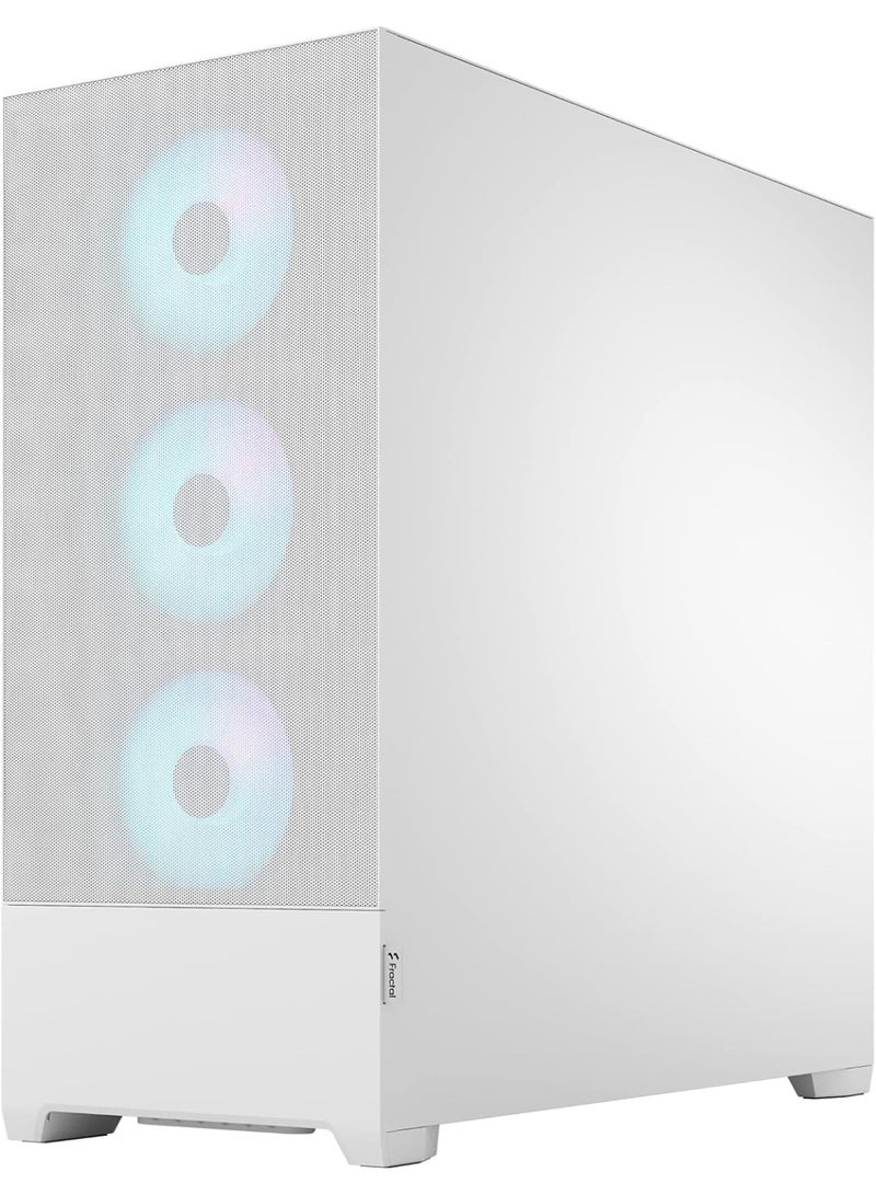 Fractal Design Pop XL Air RGB White Tempered Glass Clear Full Tower Case, 4x 120mm RGB Fans, Front Mesh Airflow, 360mm Radiator Support, 455mm GPU Clearance, 185mm CPU Cooler Height, 205mm PSU, 2x USB 3.0, 2x 5.25" Bays, Cable Management, High Airflow | FD-C-POR1X-01 - Image 5