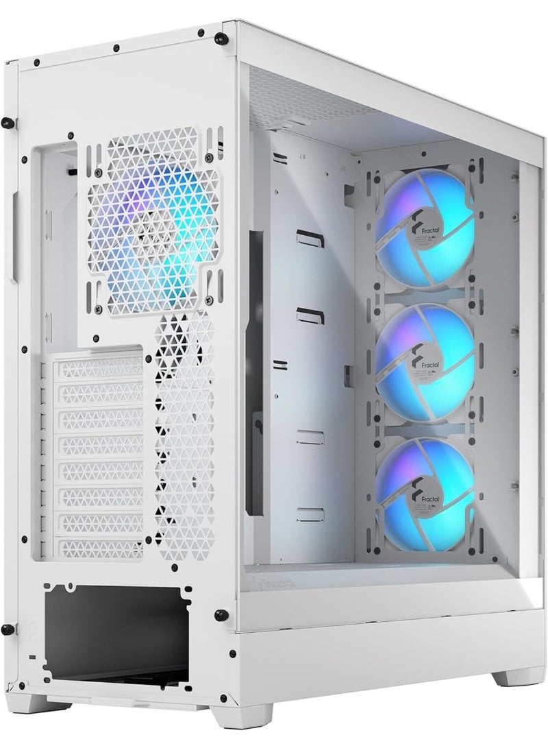 Fractal Design Pop XL Air RGB White Tempered Glass Clear Full Tower Case, 4x 120mm RGB Fans, Front Mesh Airflow, 360mm Radiator Support, 455mm GPU Clearance, 185mm CPU Cooler Height, 205mm PSU, 2x USB 3.0, 2x 5.25" Bays, Cable Management, High Airflow | FD-C-POR1X-01 - Image 4