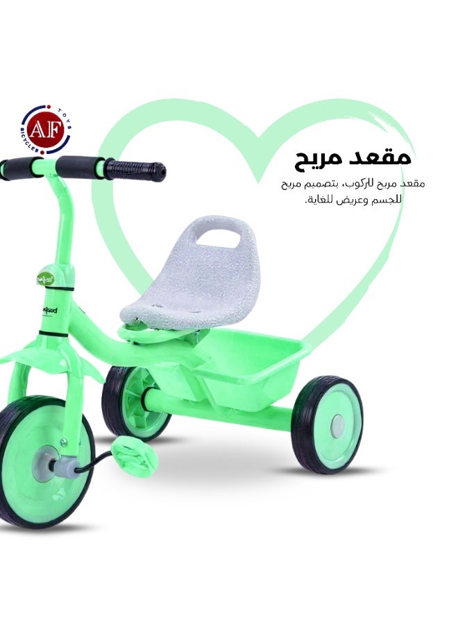 AF BABY United Kids Tricycle with Adjustable Seat & Safety Handle – Sturdy 3-Wheel Ride-On Bike for Toddlers – Indoor/Outdoor Trike for Boys & Girls (Ages 2–5)  - Image 5