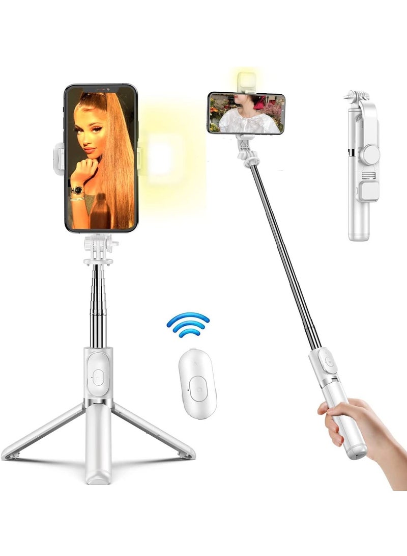 40" Selfie Stick with LED Fill Light Phone Tripod Extendable Cell Phone Tripod Stand with Wireless Remote Compatible with iPhone Android Phone Best Gift  - Image 1