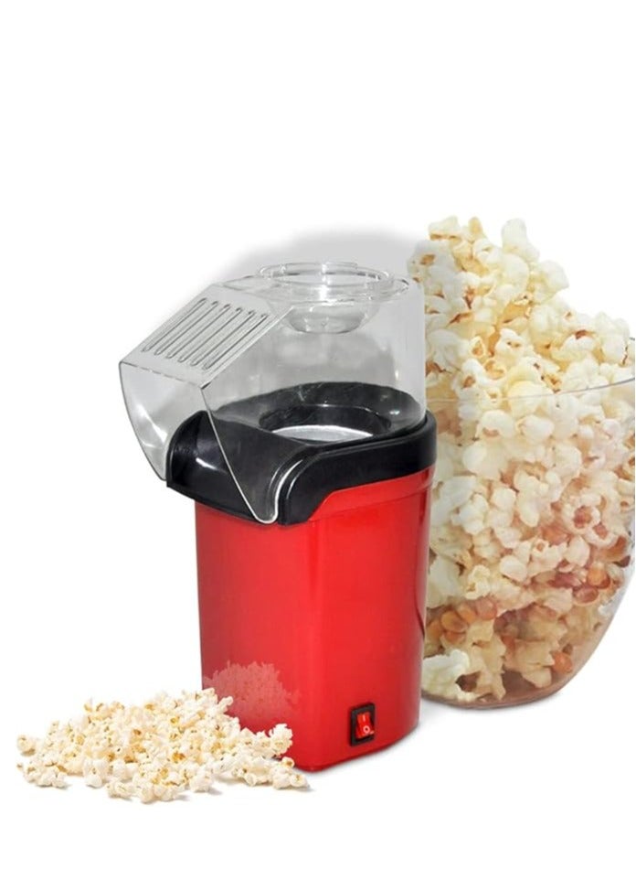 DUNISO آلة فشار هوائية ساخنة، آلة فشار كهربائية صغيرة للأطفال في المنزل، وعاء داخلي غير لاصق، لا حاجة للزيت والماء، مناسبة للعائلات والمقاهي والمطاعم والتجمعات، حمراء - Image 1