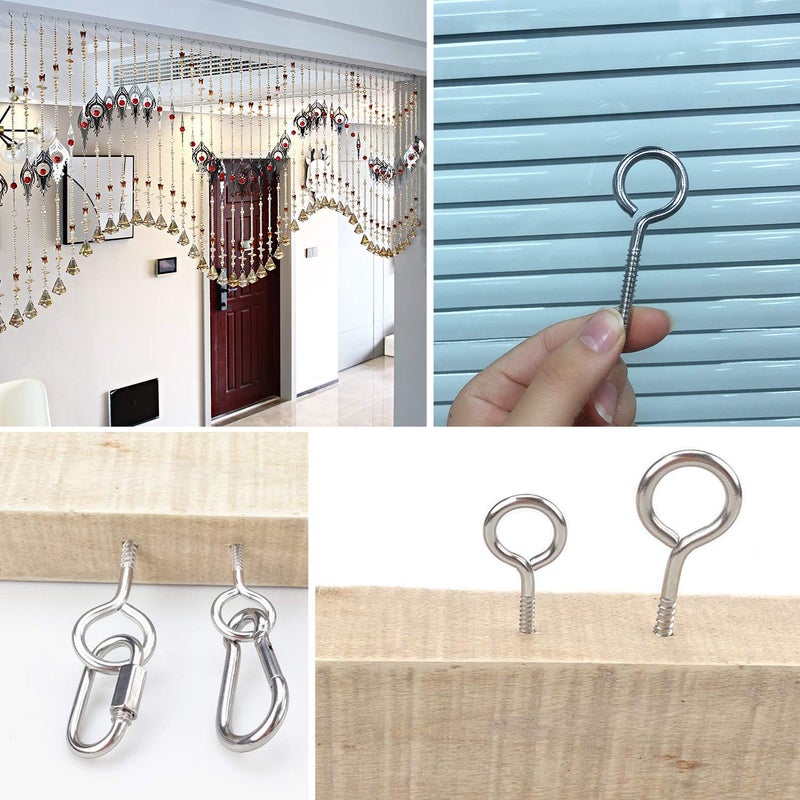 VICTAC Premium 304 Stainless Steel Close Ring screw in hook eye hook Circle Round Eye self Tapping Screw self Tapping Screw Ring Hand Tightening ScrewLights Hanger Hooks Outdoor  - Image 4