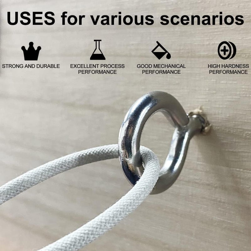 VICTAC Premium 304 Stainless Steel Close Ring screw in hook eye hook Circle Round Eye self Tapping Screw self Tapping Screw Ring Hand Tightening ScrewLights Hanger Hooks Outdoor  - Image 2