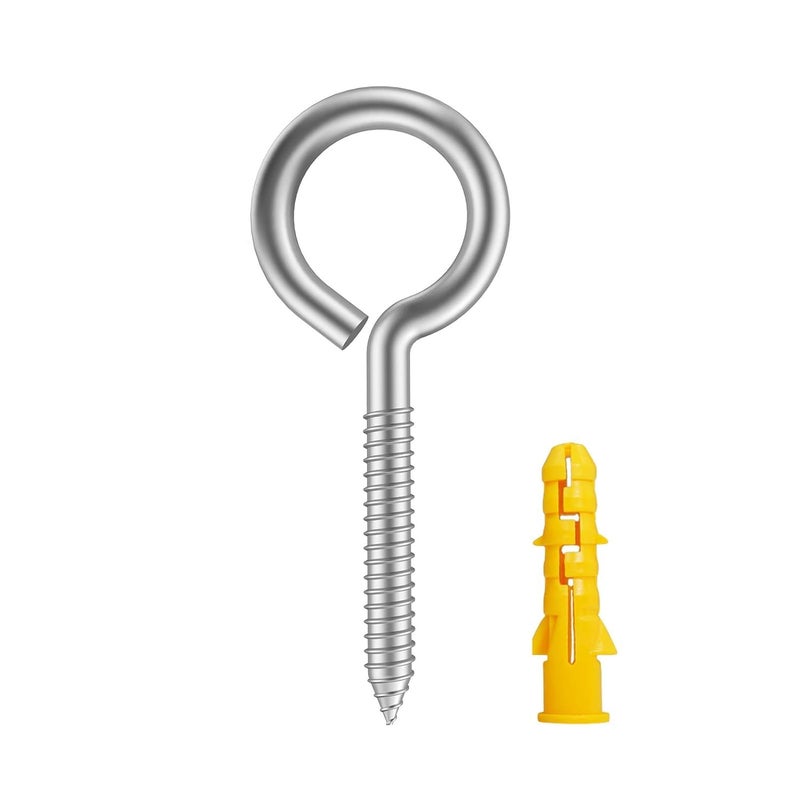 VICTAC Premium 304 Stainless Steel Close Ring screw in hook eye hook Circle Round Eye self Tapping Screw self Tapping Screw Ring Hand Tightening ScrewLights Hanger Hooks Outdoor  - Image 1
