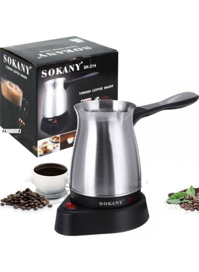 Sokany Turkish Coffee Maker, 600 Watt, 500 ml, Serves up to 5 Cups, Model SK-214 - Image 1