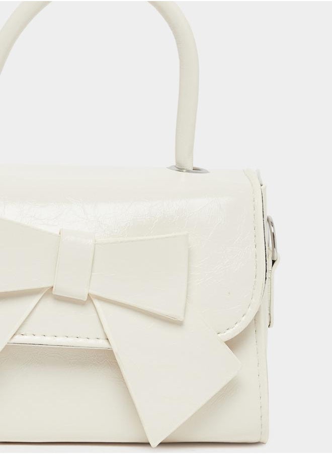 Styli - Ribbon Accent Handbag with Top Handle - Image 1