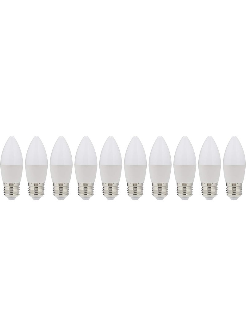 Narken 10 Pack 7W Edison Screw Daylight Cool white 6500K LED Power Saving Plastic coated Aluminum Candle Lamp Bulb Light. - Image 1
