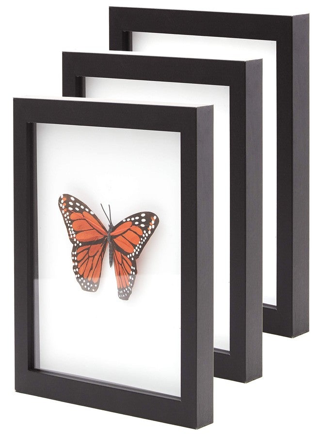 Eucatus Best Products & Gifts Super-Sturdy, Real Wood 8x8 Shadow Box Frame 3pk. Hardwood Display with Real Glass. Best Shadowbox to Showcase Photos, Tickets, Wedding Bouquets, CDs, Medals, Awards and Insects (3, Display Black) - Image 1