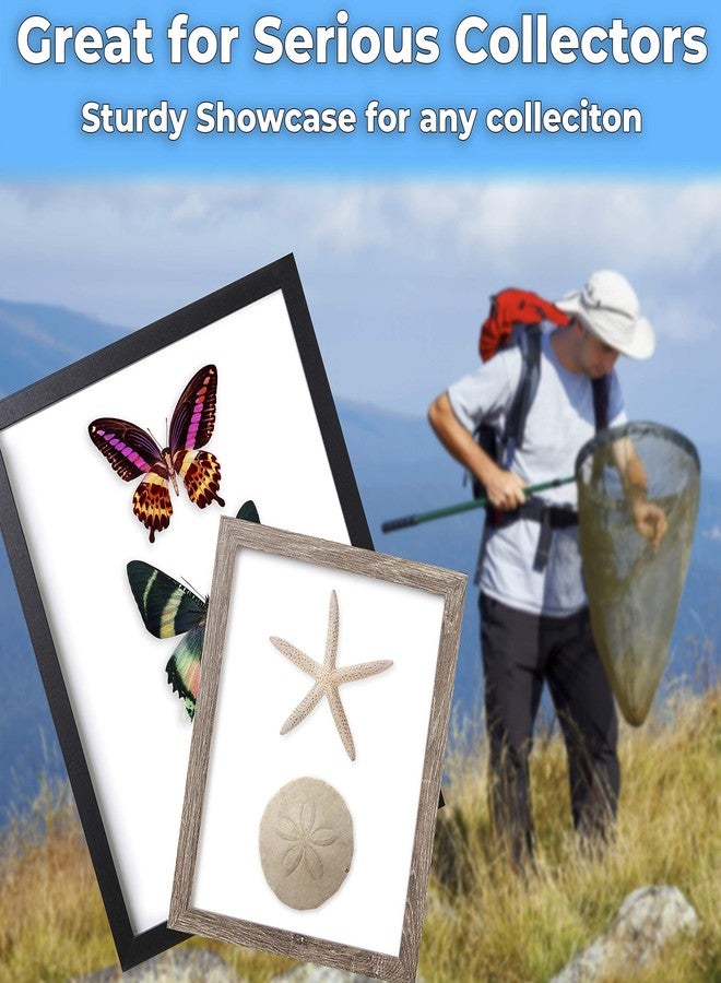 Eucatus Best Products & Gifts Super-Sturdy, Real Wood 8x8 Shadow Box Frame 3pk. Hardwood Display with Real Glass. Best Shadowbox to Showcase Photos, Tickets, Wedding Bouquets, CDs, Medals, Awards and Insects (3, Display Black) - Image 4