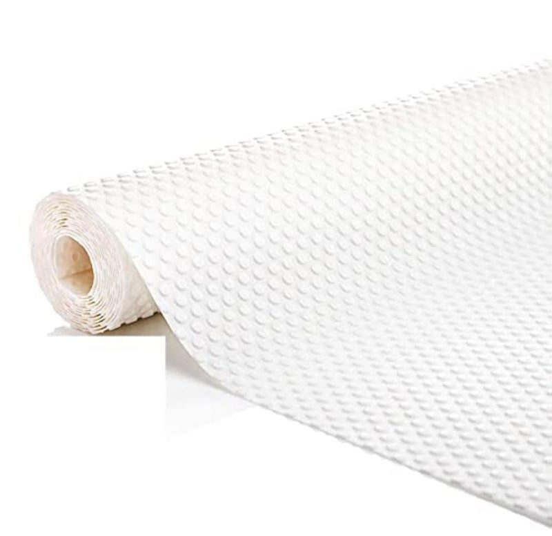 ElastPro Food Grade Washable Anti Slip Mat/Sheet for Fridge, Shelf Liner, Table, Kitchen Drawer mat (Round Dot FrostyWhite, 5 Meter) - Image 1