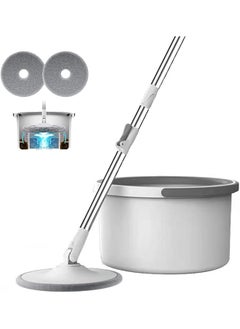 gluckluz Gluckluz Spin Mop and Bucket Set 360° Flat Mop with Self Separation Dirty/Clean Water System & 2Pcs Microfiber Pad & Extended Handle for All Types of Floor Cleaning  - Image 1