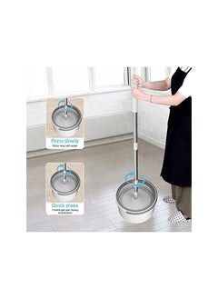 gluckluz Gluckluz Spin Mop and Bucket Set 360° Flat Mop with Self Separation Dirty/Clean Water System & 2Pcs Microfiber Pad & Extended Handle for All Types of Floor Cleaning  - Image 5