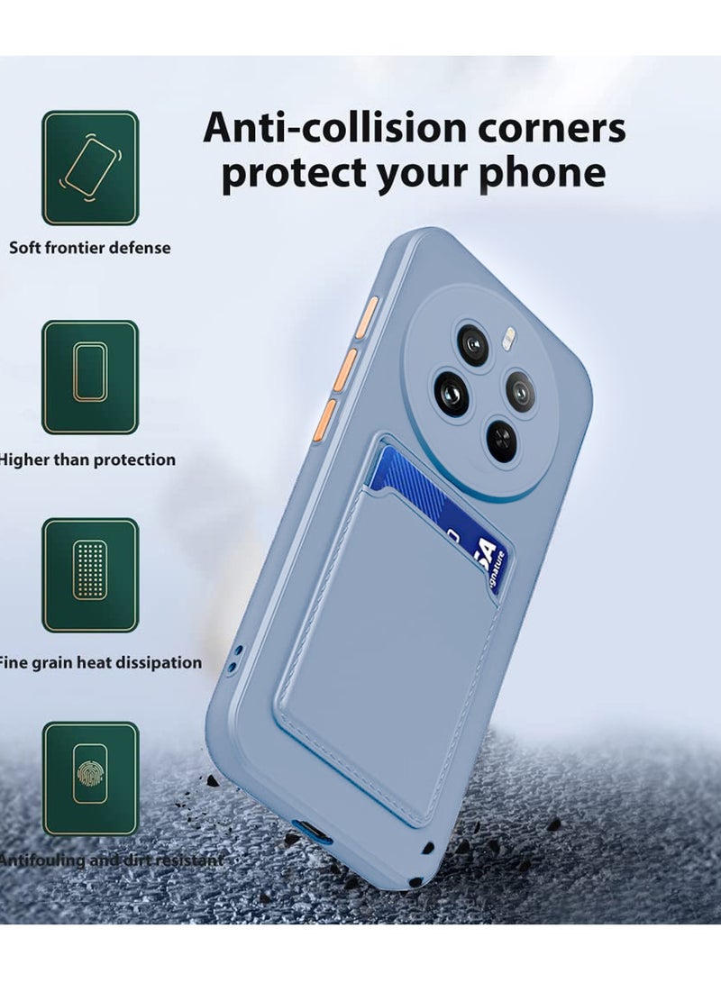 دبليو تيك غطاء حماية من السيليكون TPU مع حامل بطاقات لهاتف Realme 12 Pro 5G 2024 رمادي - Image 2