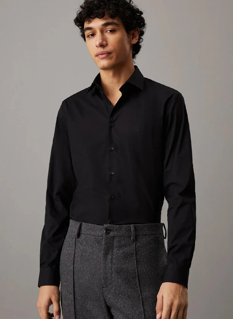 CALVIN KLEIN Poplin Stretch Fitted Shirt