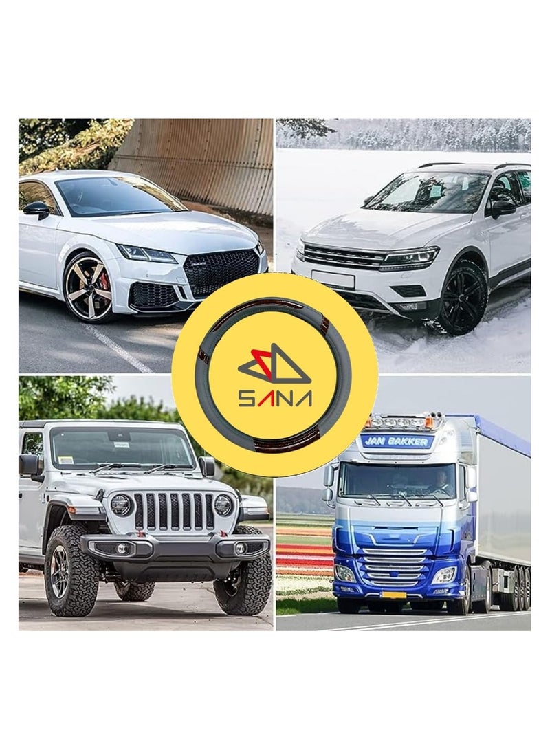 Universal Fit Car Steering Wheel cover Anti-Slip & Odour-free Leather Steering Wheel Protector, Car Interior Protection Accessories for Men Women - Image 5